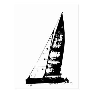 307x307 Sailboat Silhouette Postcards Zazzle