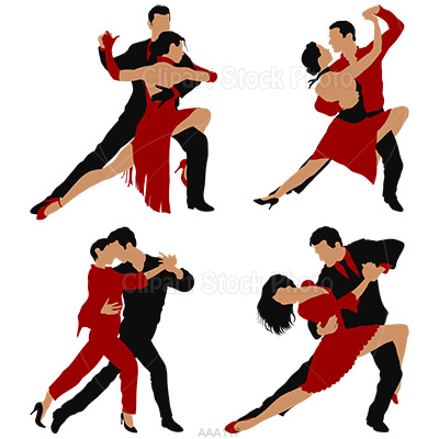 400x400 Tango Dancers Silhouette Clipart