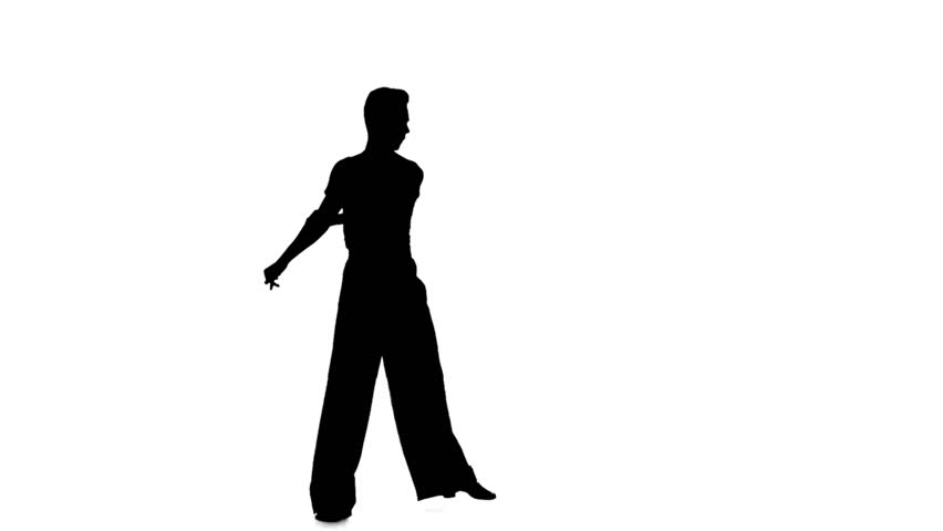 852x480 Solo Man Is Dancing Elements Of Ballroom Dancing. Silhouette