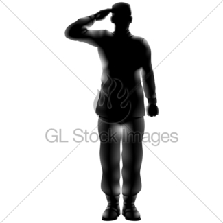 325x325 Us Flag Military Soldier Saluting In Silhouette Gl Stock Images