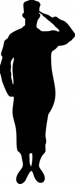 262x640 Soldier Saluting Silhouette Laser Cut Appliques