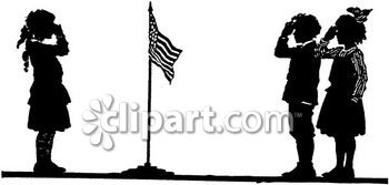 350x167 At School Salute To The Flag Black And White Clipart