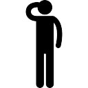 128x128 Saluting Soldier Silhouette Icons Free Download