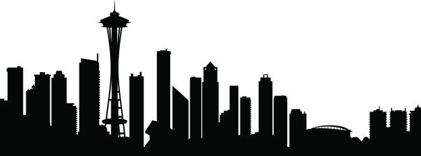 604x225 Seattle Skyline Silhouette Vector