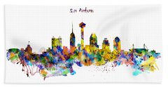 240x124 San Antonio Skyline Beach Towels Fine Art America