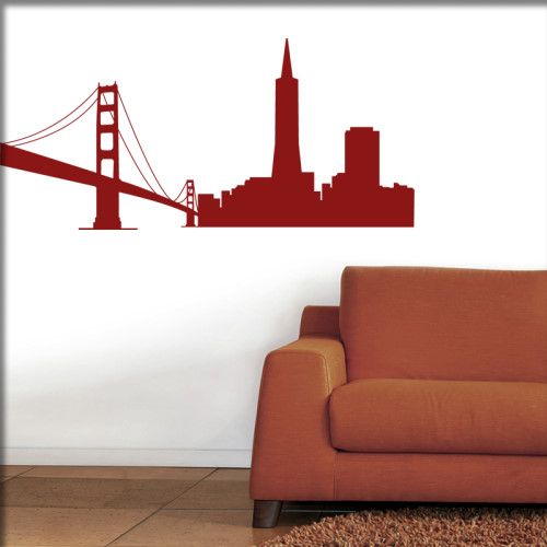 500x500 Rot San Francisco Silhouette Frisco Wandtattoo Crafts