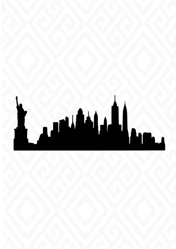 570x806 New York City Skyline Silhouette Svg Studio 3 Dxf Ai. Ps