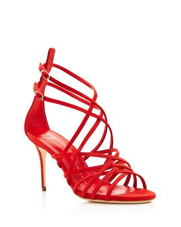 356x446 Giuseppe Zanotti Cage Suede Strappy High Heel Sandals