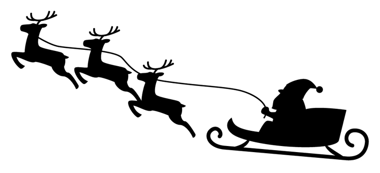 Santa And Reindeer Silhouette at GetDrawings | Free download