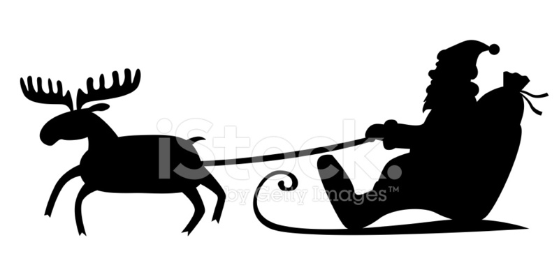 800x400 Santa Claus Sleigh Stock Vector