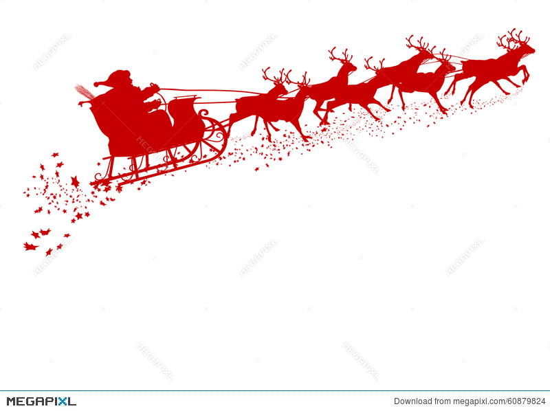 800x598 Santa Claus With Reindeer Sleigh