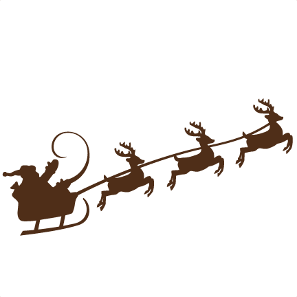 432x432 Reindeer Pulling Santa Svg Cutting Files For Scrapbooking Cute Cut