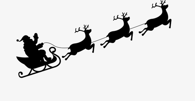 Santa And Reindeer Silhouette Free at GetDrawings | Free download