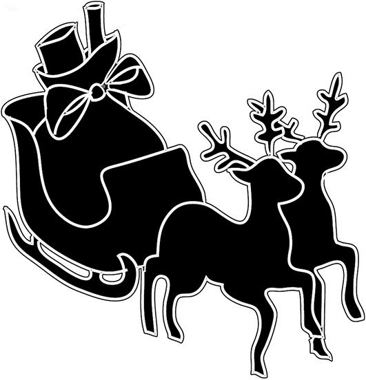 Santa And Sleigh Silhouette