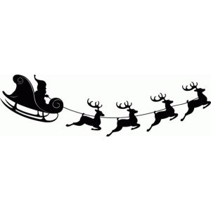 300x300 Santa's Sleigh Silhouette Design, Silhouette And Svg File