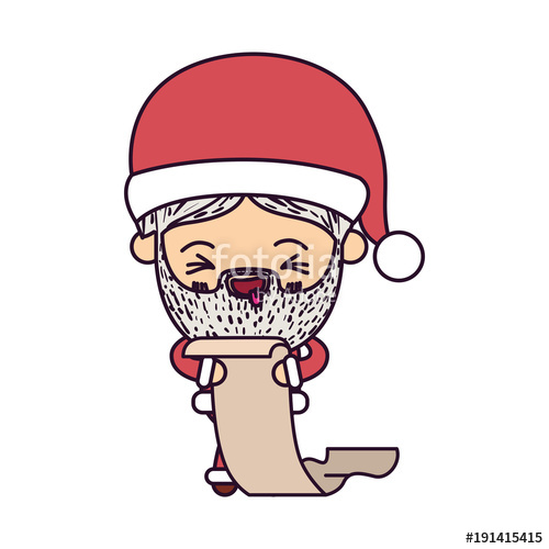 500x500 Santa Claus Cartoon Holding Gift List In Paper Face Expression