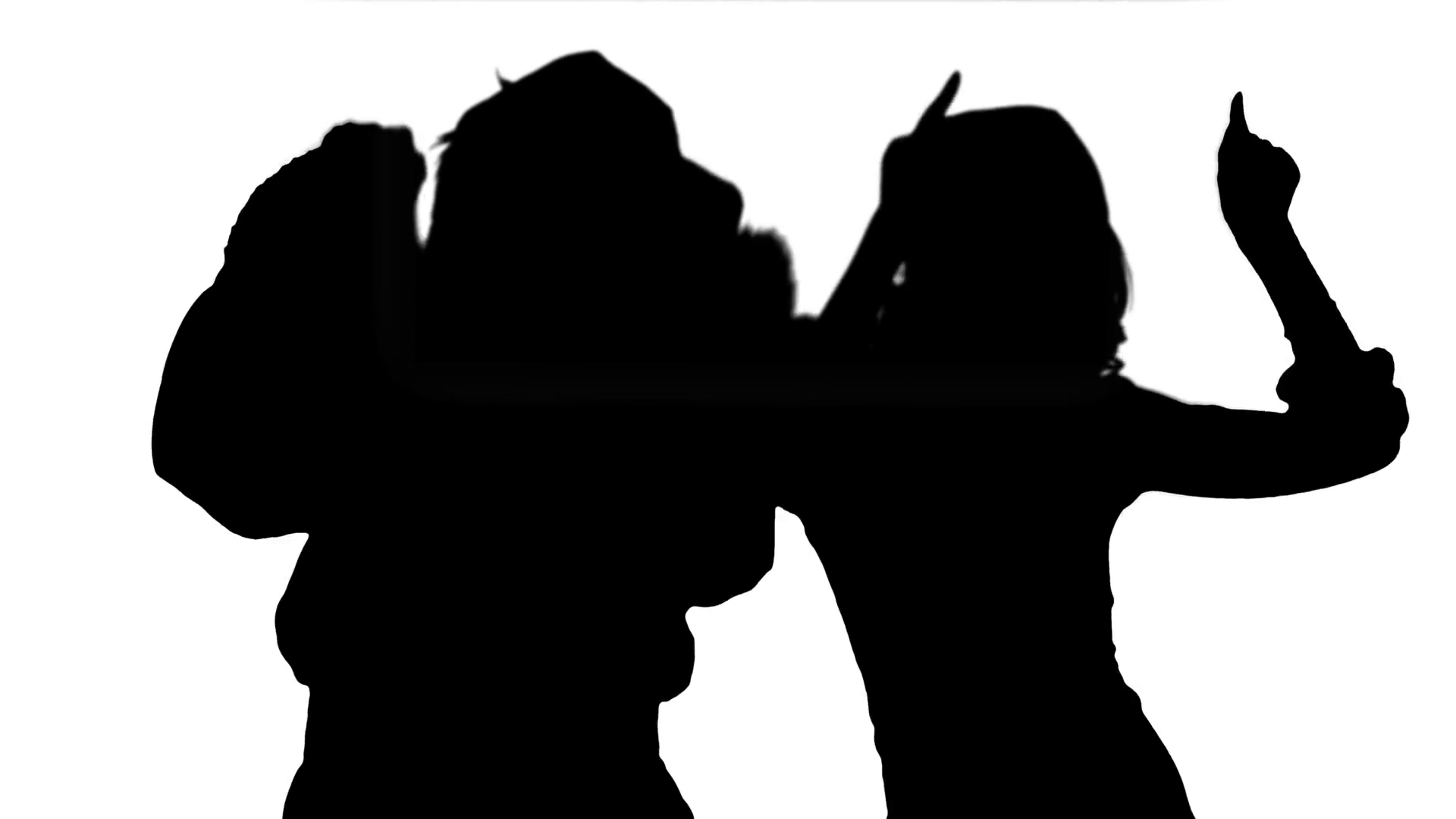 1920x1080 Silhouette Santa Claus Dance With Attractive Christmas Lady Stock