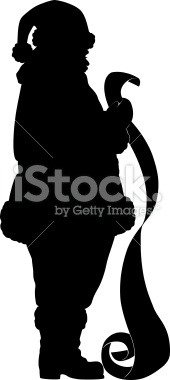 170x380 Santa Claus Silhouette Vector