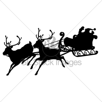 325x325 Santa Claus And Sleigh Gl Stock Images