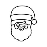 160x160 Front Face Santa Claus With Shadow And Christmas Hat Vector