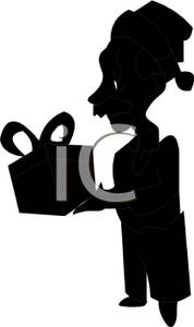 178x300 Silhouette Of A Elderly Man With A Santa Hat Holding A Christmas