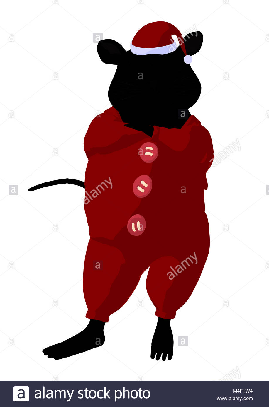 917x1390 Christmas Mouse Wearing Santa Hat Silhouette Illustration On