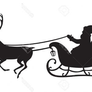 300x300 Santa Claus Reindeer Sleigh Black Silhouette Createmepink