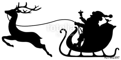 500x250 Sleigh Clipart Outline