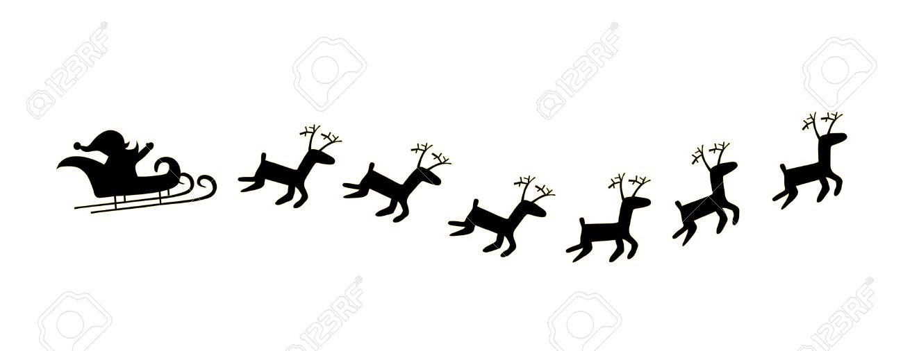 1300x506 Sleigh Clipart Deer