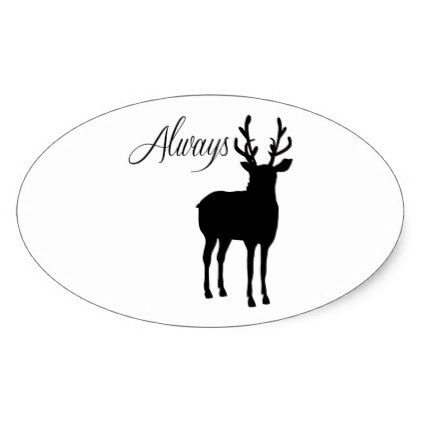422x422 Always Winter Christmas Reindeer Quote Oval Sticker