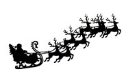 200x120 Christmas Clip Art Santa And 8 Reindeer In Flight