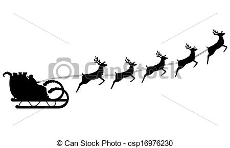 450x290 Santa Claus Rides In A Sleigh In Harness On The Reindeer Vectors