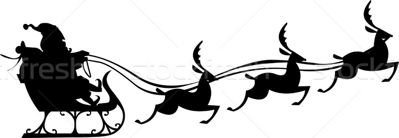 800x278 Santa Claus Silhouette Vector