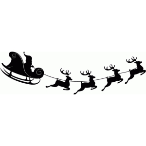 300x300 Santa Sled Silhouette