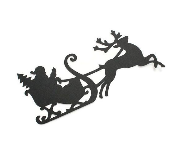 570x509 Santa Claus With Reindeer Silhouette Die Cuts