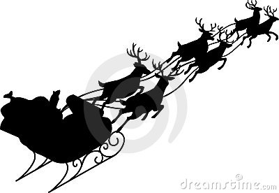 400x276 Sleigh And Reindeer Silhouette