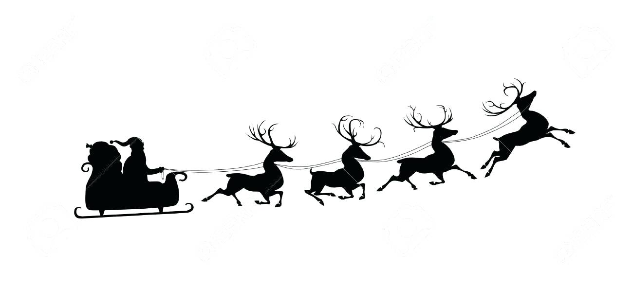 Santa Sleigh Silhouette at GetDrawings | Free download