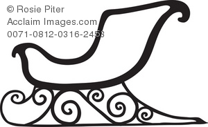 300x184 Santa Sleigh Clipart Black And White Clipartpig