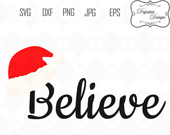 340x270 Believe Svg, Christmas Svg, Merry Christmas Clipart, Silhouette