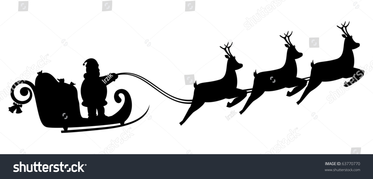 Santa Sleigh Silhouette Clip Art at GetDrawings | Free download