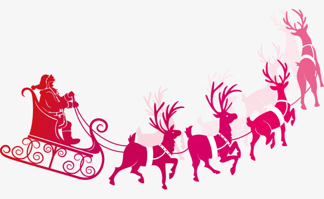 650x400 Santa Claus Riding A Sleigh Element, Christmas, Grandfather, Elk