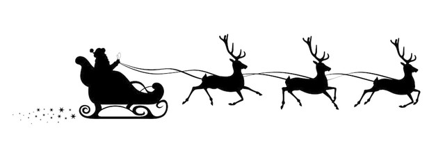 Santa Sleigh Silhouette Vector at GetDrawings | Free download