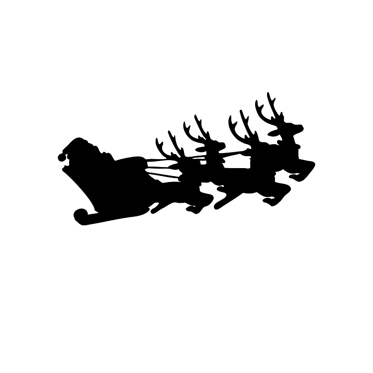 750x750 Santa's Sleigh Wall Decal