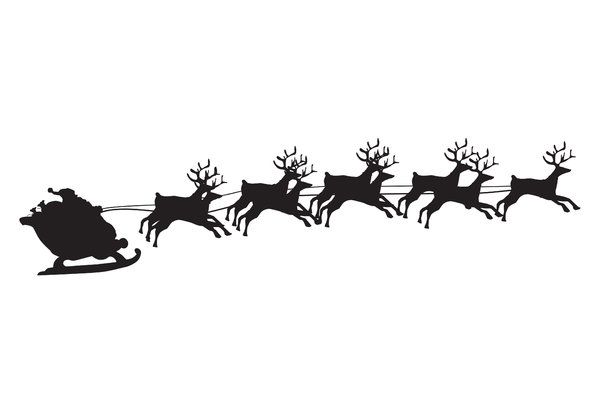 600x400 Available In Three Sizes This Santa's Sleigh And Reindeer