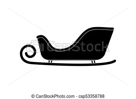 450x329 Santa Sleigh Silhouette For Christmas Design Isolated On Vector