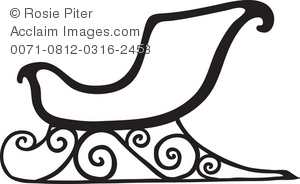 300x184 Sleigh Clipart Black And White
