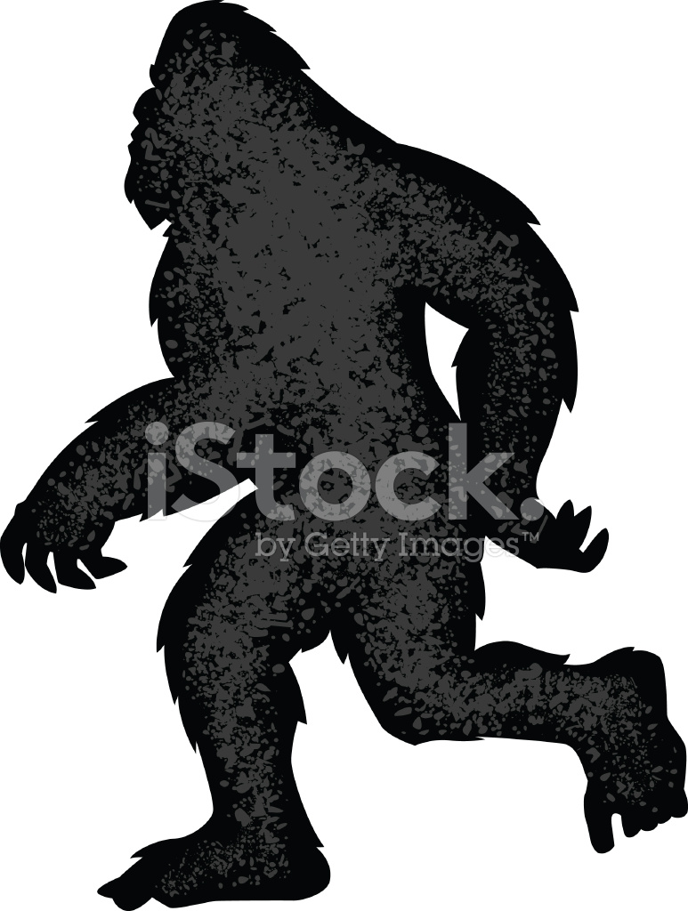 773x1024 Walking Bigfoot Silhouette Stock Vector