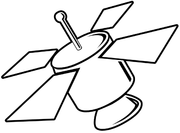 600x444 Satellite Outline Clip Art