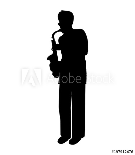 438x500 Simple Silhouette Of A Street Saxophone Player