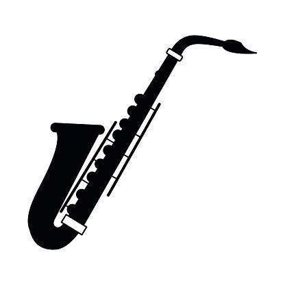 416x416 Saxophone Silhouette Clip Art